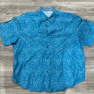 Robert Graham Teal Paisley Button Down Shirt